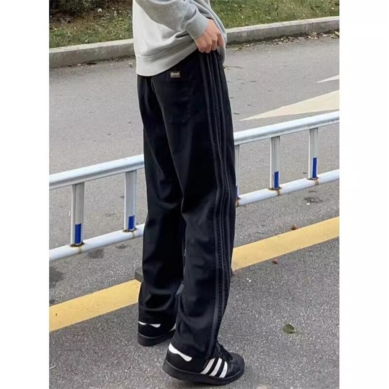 条纹裤子男美式潮流复古直筒工装裤垂感宽松休闲长裤子L88266-P38,男装工装外套,星座1008