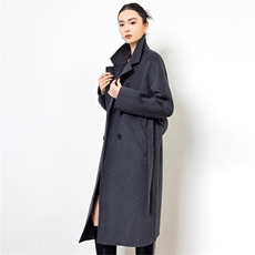 2025秋冬百搭时尚简约翻领纽扣长袖针织衫，女装羊绒大衣，黛娇羊绒