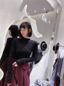 高领针织衫图片