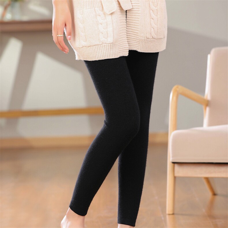 羊毛裤女士内外穿无缝薄款打底裤保暖加厚羊毛裤修身棉裤，女装打底裤，群鹿羊绒