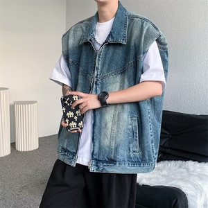 美式复古牛仔马甲男夏季设计感小众高街 G602 P63图片