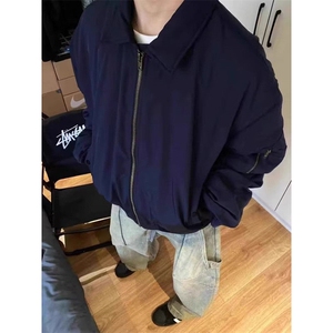 飞行员夹克男春季美式复古翻领棒球服cleanfit痞帅短款外套 J356图片