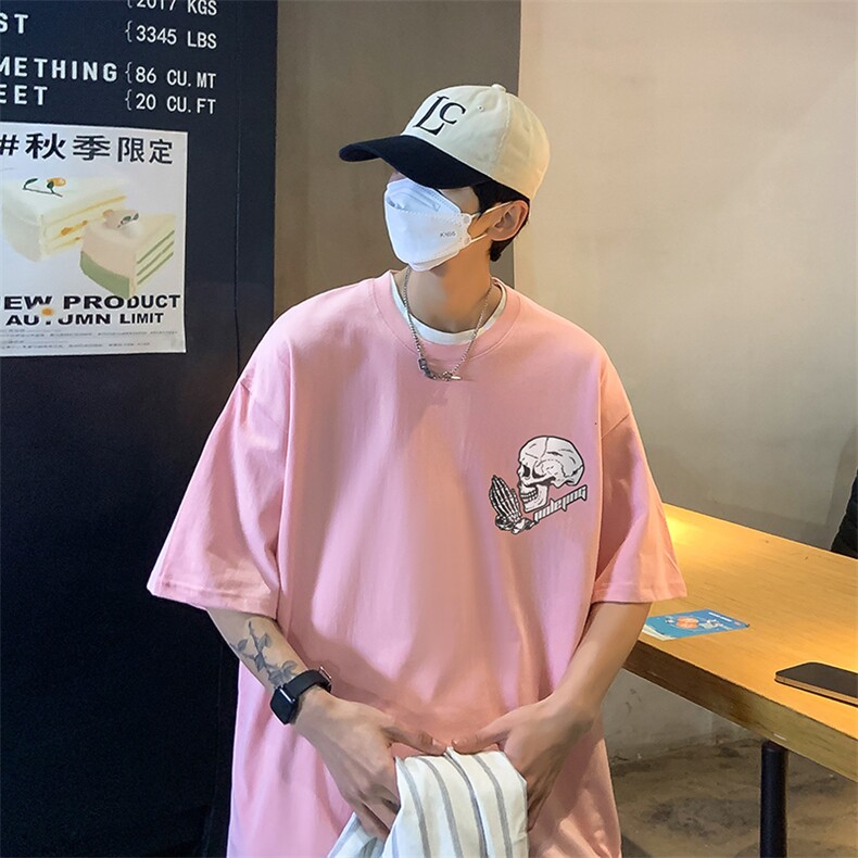 B239-D975-P20港风夏季骷髅头印花半袖短袖t恤男,男装T恤,星座514-2(原B239)