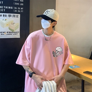 B239-D975-P20港风夏季骷髅头印花半袖短袖t恤男