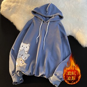 WY2164-P35 加绒款-P40 纯棉连帽卫衣男大码运动帽衫宽松薄外套男图片