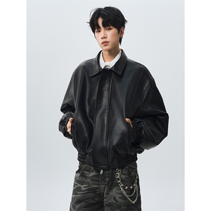 秋冬cleanfit垫肩皮衣夹克美式短款宽松加棉棉服外套JK3652-特P78图片