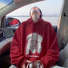 抖音得物供货可提供视频秋冬重磅美式宽松连帽卫衣DL2065，男装卫衣，电商A486