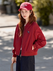 宽松短款棒球服女2026秋季新款小个子显瘦休闲拉链夹克外套，女装短外套，梦懿尔