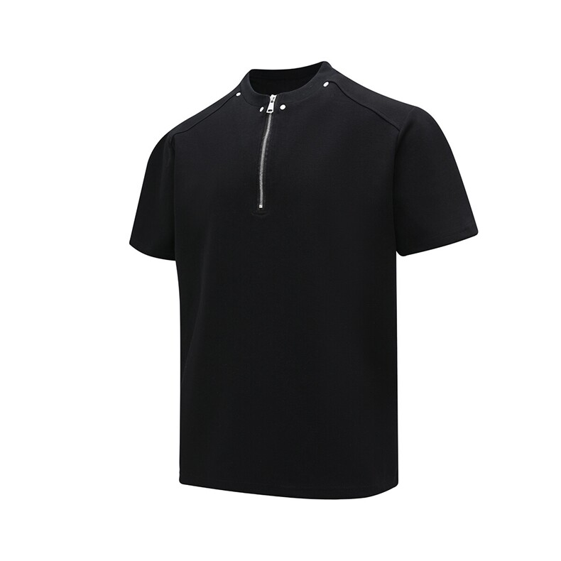 夏季新款港风日系复古半拉链亨利领短袖T恤男XZ213-TX11-P35控58,男装T恤,星座213