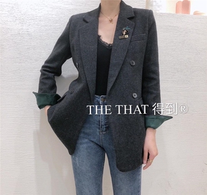 秋冬羊毛呢料西服外套图片