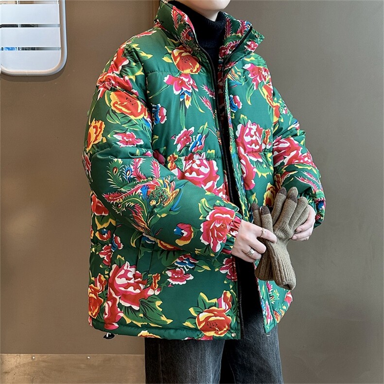 手塞棉加厚东北花棉袄立领加厚保暖风棉衣XZ212-1-QMH88-P68,男装棉衣,星座212-1