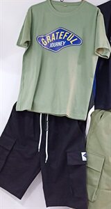2021新款男士一套夏装青少年休闲宽松帅气短袖t恤套装