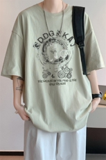 已注册/夏季内景纯棉港风文艺圆领短袖T恤男宽松体恤衫DT9675/P25，男装T恤，电商B316
