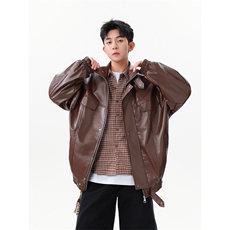 复古美拉德PU皮机车服外套WT2553-P80-控148，男装工装外套，星座609