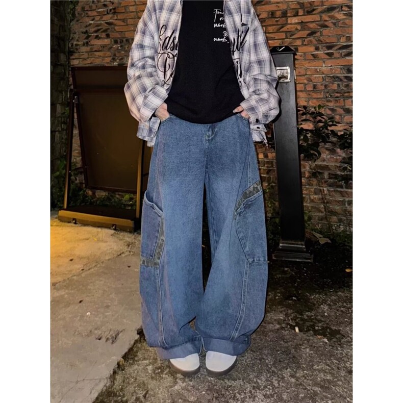 百搭时尚流行日系简约牛仔裤文艺原宿慵懒气质ins潮流新款，男装牛仔裤，星座506A