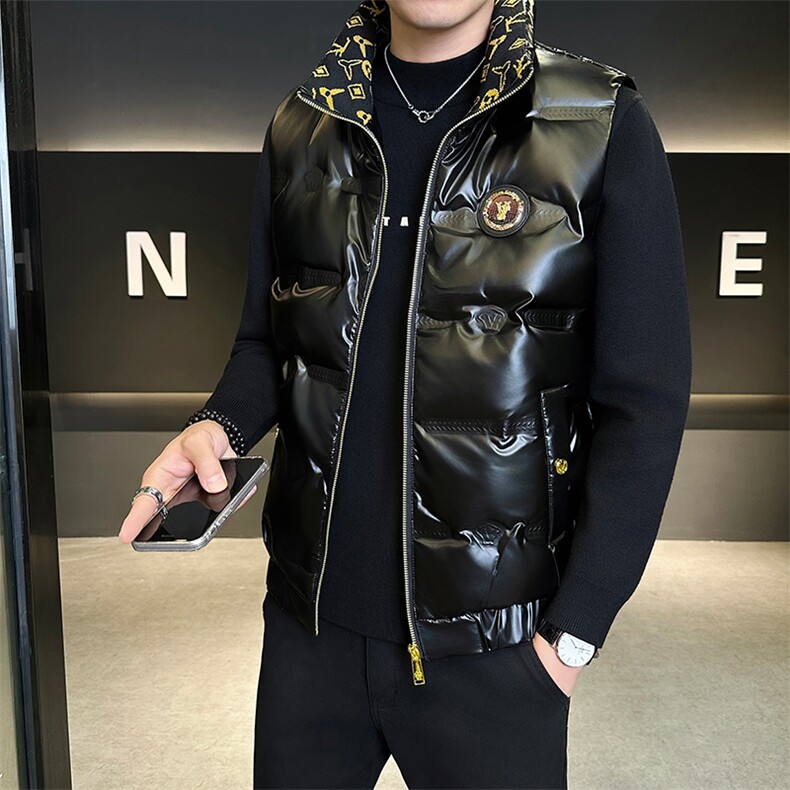 新款男士亮面羽绒马甲加厚款防寒佳品309B-3-8857-P110,女装马甲,星座1409-3