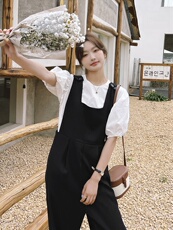 春现冻龄气质简约宽松休闲连体裤套装B190-F8710-P145-K198，女装套装/套裙，2B190