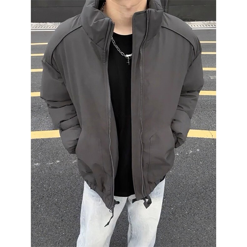 现货冬季美式休闲加厚雪山外套夹克立领纯色三防户外工装棉服图片