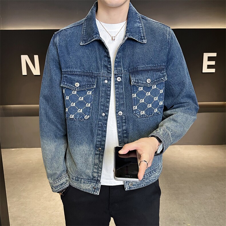 牛仔外套男水洗高级感衣服秋季修身牛仔夹克C317-J6510-P125,男装夹克,电商C317