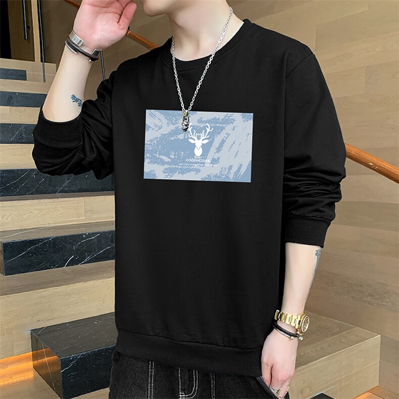 秋冬男装2026新款青少年小鹿印花休闲套头卫衣1210-2-F050-P15,男装卫衣,星座1816-2（原1210–2）