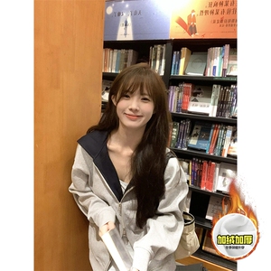 480G重磅加绒硬挺boxy男女秋冬美式高街结构双面连帽卫衣开衫外套图片