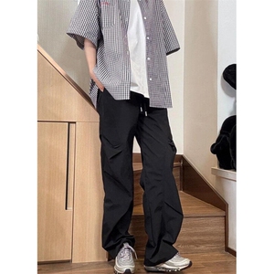 夏季薄款休闲冰丝裤男女同款立体腰围百搭宽松痞帅长裤 KZ336图片