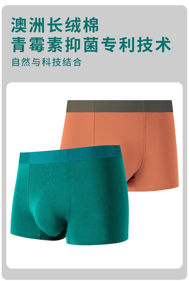 2025百搭法式梦特娇亲肤长绒棉男士无痕内裤，内裤，东正羊绒