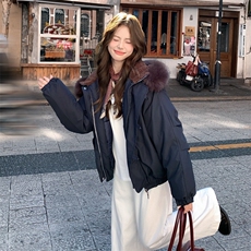 羽绒棉服女复古牛角扣派克服冬季2025年新款加厚韩系棉袄外套，男装棉衣，星座1210-1
