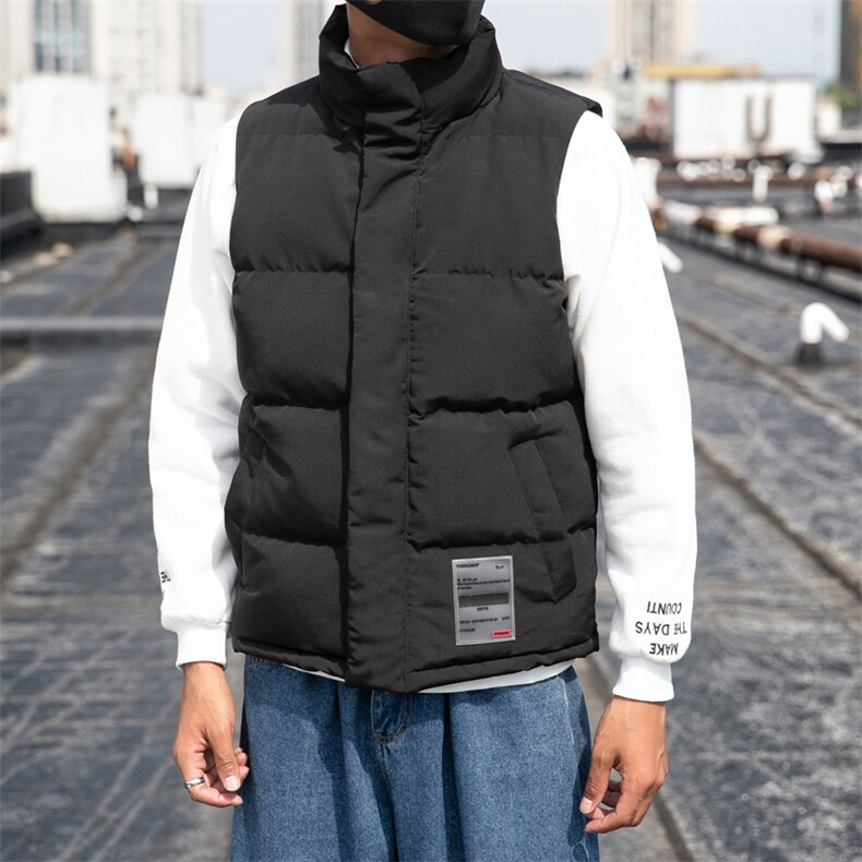 2021秋冬新外景日系大码保暖休闲外套男贴标加厚马甲M726-P50,男装背心/马甲,电商A001