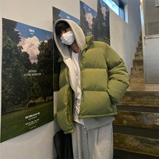 816B-WT029-P108韩加厚保暖棉衣纯色宽松冬装面包服棉袄外套，男装棉衣，星座816B
