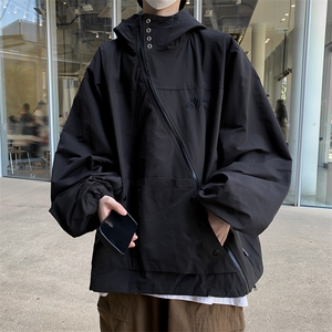 A905-P65 2024秋季运动连帽冲锋衣男新款设计感小众宽松工装外套图片