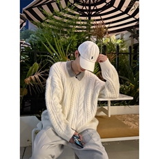 C316MY5091P78V领毛衣宽松麻花个性针织衫毛衣打底宽松，男装T恤，电商C316