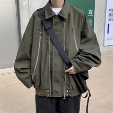 A906-P64美式高街设计感小众翻领夹克男复古潮牌宽松百搭外套，男装夹克，星座512-6