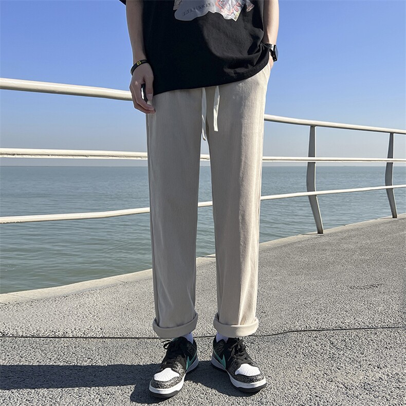灯芯绒百搭休闲潮流宽松直筒运动裤KN69P40,女装休闲裤,电商D325