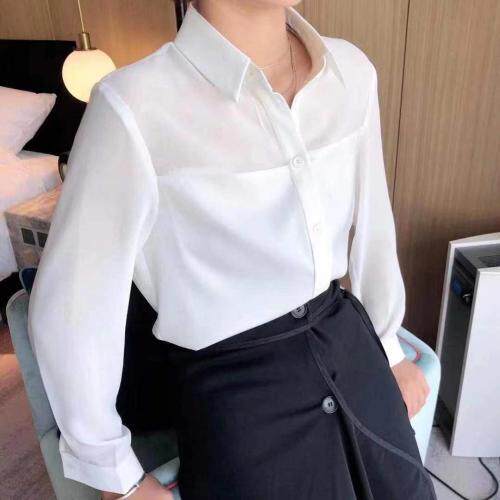 【现货】秋季新款时尚醋酸拼接衬衫,女装衬衫,裴兔子