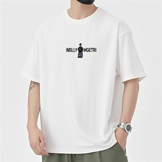 1506/GL3770/P33宽松落肩袖短袖T恤衫男高克重全棉个性印花短Tee，男装T恤，星座1506A