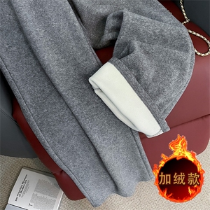 女秋冬休闲潮流拼接卫衣阔腿裤两件套图片