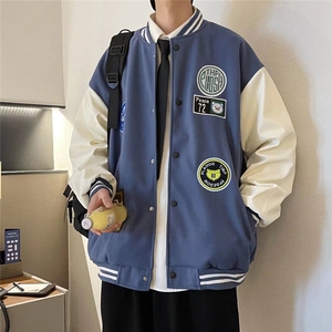 拼接印花情侣棒球服男春秋休闲夹克W1114P60图片