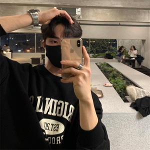 706-2-CY003秋冬男士韩版圆领印花套头卫衣情侣宽松打底衫图片