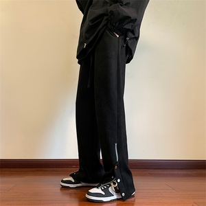 2026秋冬季高克重麂皮绒宽松直筒运动裤潮男XZ102A-2-K2219-P65图片