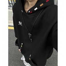 2025秋季新款刺绣宽松连帽卫衣男B208-WY3908-P65控89，男装卫衣，电商B208