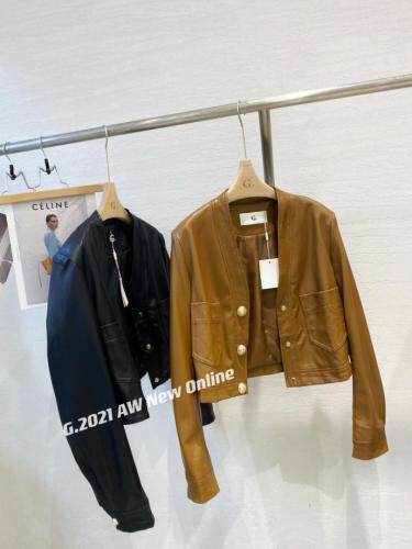 秋季新款进口皮质小外套皮衣，女装皮衣，G