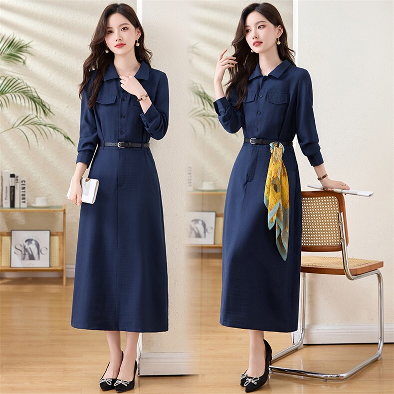 2025年秋季新款优雅修身连衣裙长袖裙子8510，女装连衣裙，欣贝拉