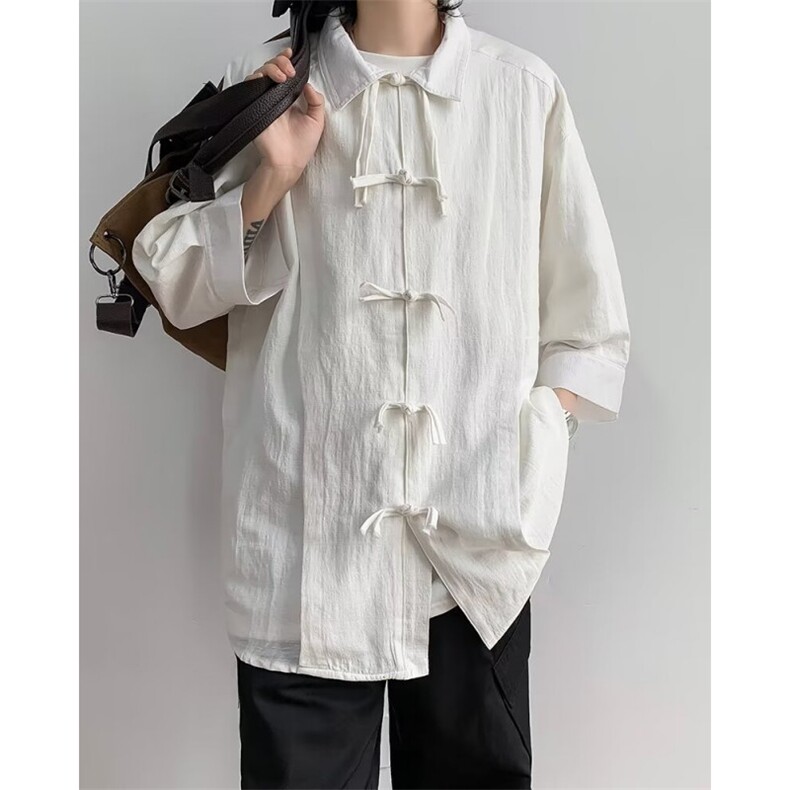 男士短袖夏季2024新款新中式唐装FC51P42，男装民族服装，星座1116-2