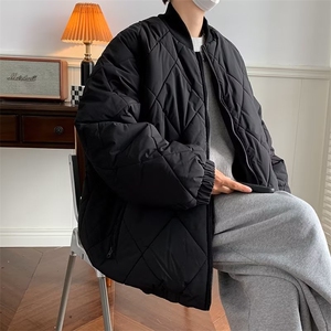 冬季菱格棒球领棉衣外套男女休闲宽松加厚保暖情侣棉服MY362-P79图片