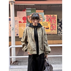 美式复古工装外套男女春秋设计感宽松百搭休闲飞行夹克W6517-P90，男装夹克，星座412-1