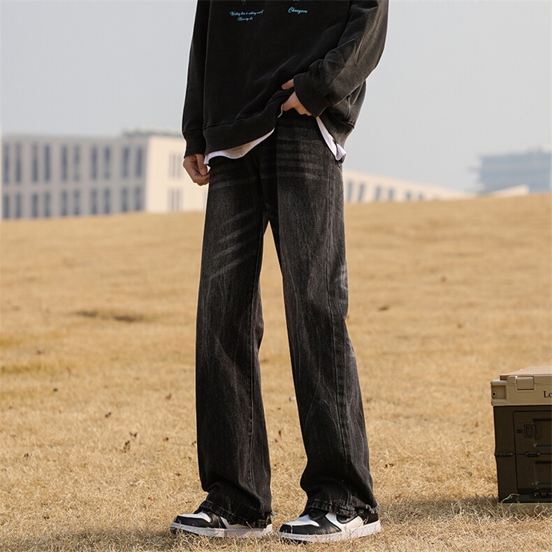 2024春款宽松复古直筒牛仔裤715-6-BK810P65,男装牛仔裤,星座715-6