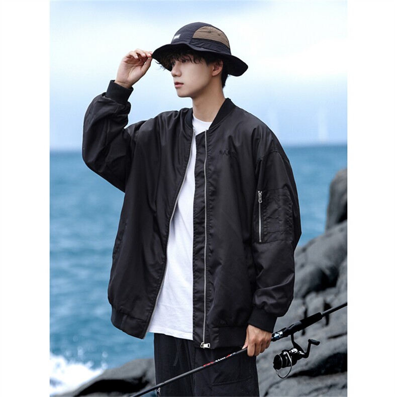纯色刺绣夹克防水棒球服外套X1213-DY148-P75图片