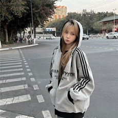 纯棉卫衣男女韩版潮流宽松字母高街帅气2025秋冬ins外套WY003-P52，女装短外套，星座412-3