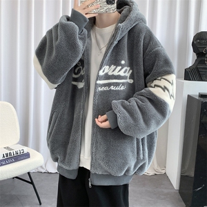 冬款加绒加厚保暖棉衣羊羔绒毛巾绣连帽外套男女 920-P110控价158图片